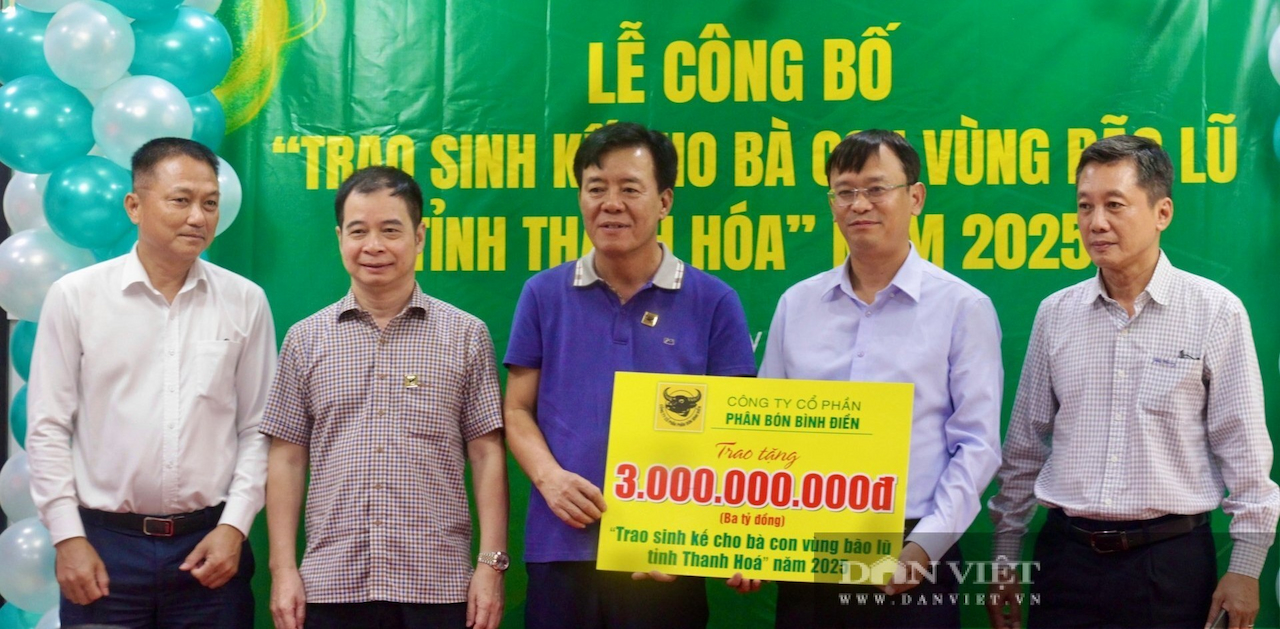 Công ty Phân bón Bình Điền và Báo NTNN phát động chương trình Trao sinh kế cho bà con vùng bão lũ ở Thanh Hóa