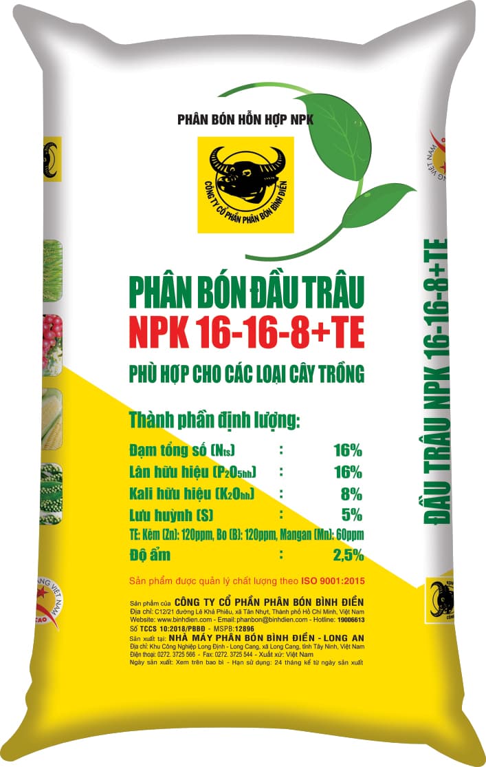 NPK ĐẦU TRÂU 16-16-8 +TE