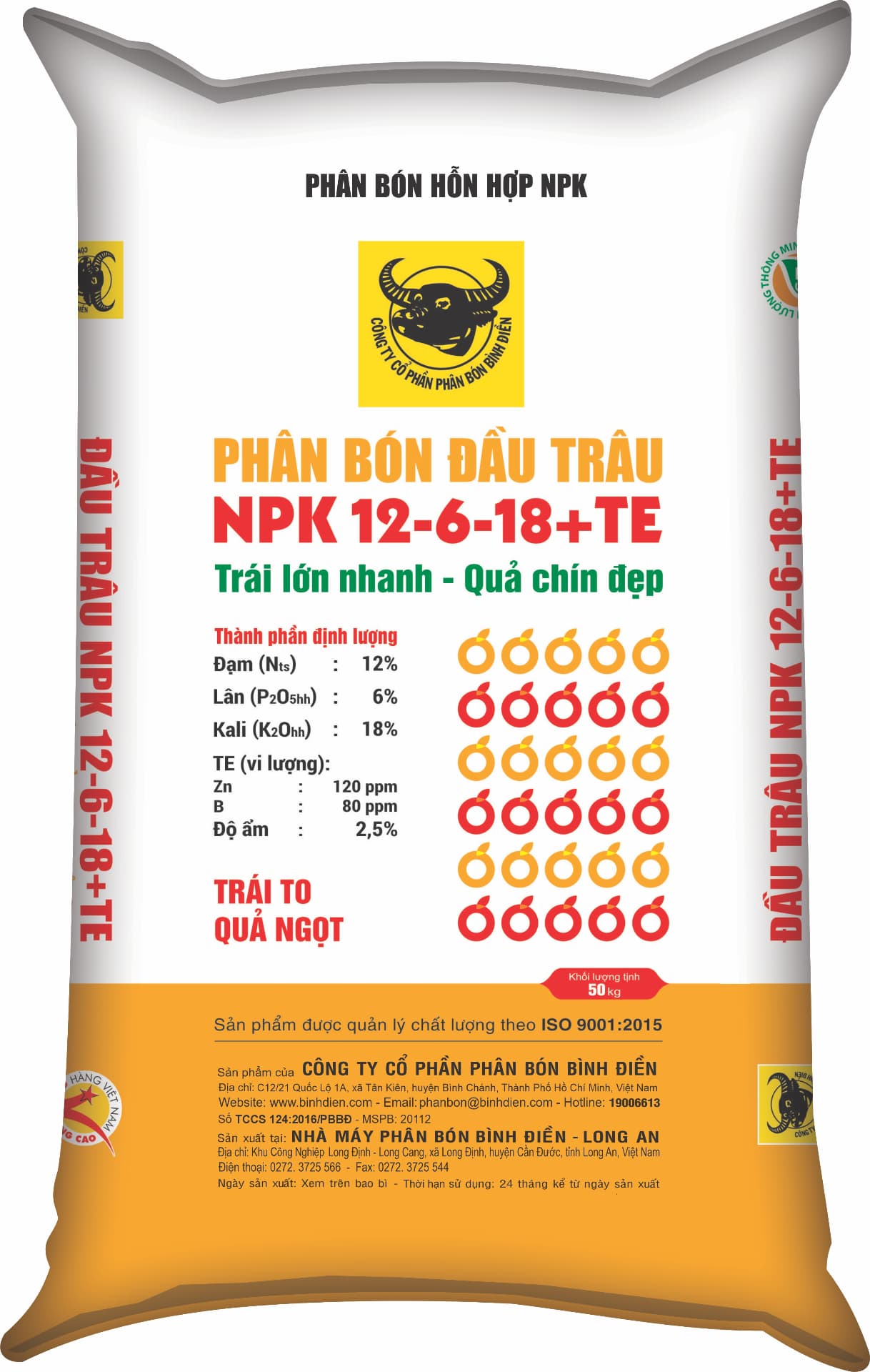NPK 12-6-18+TE (Dùng cho cây ăn trái vùng ĐBSCL)