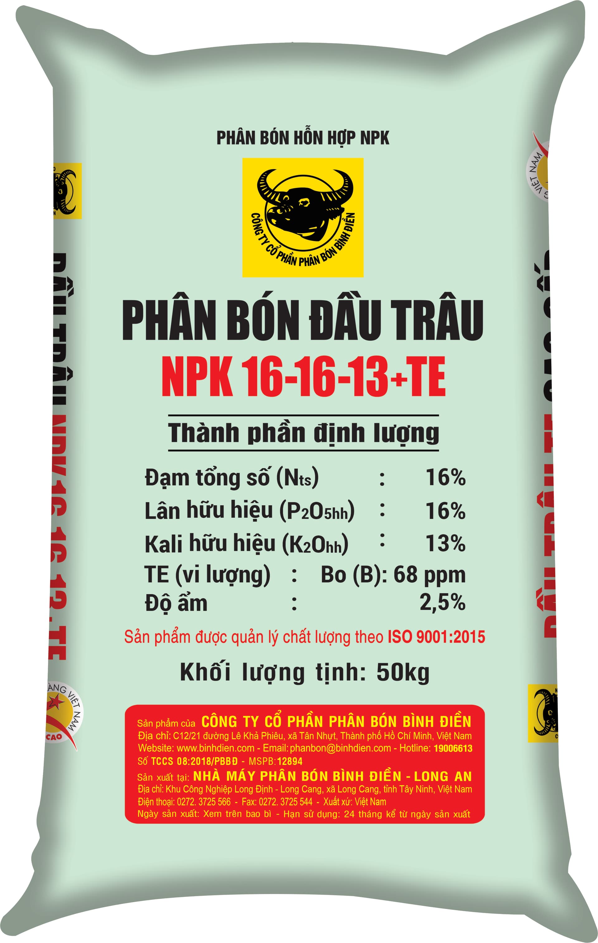 NPK Đầu Trâu 16-16-13+TE