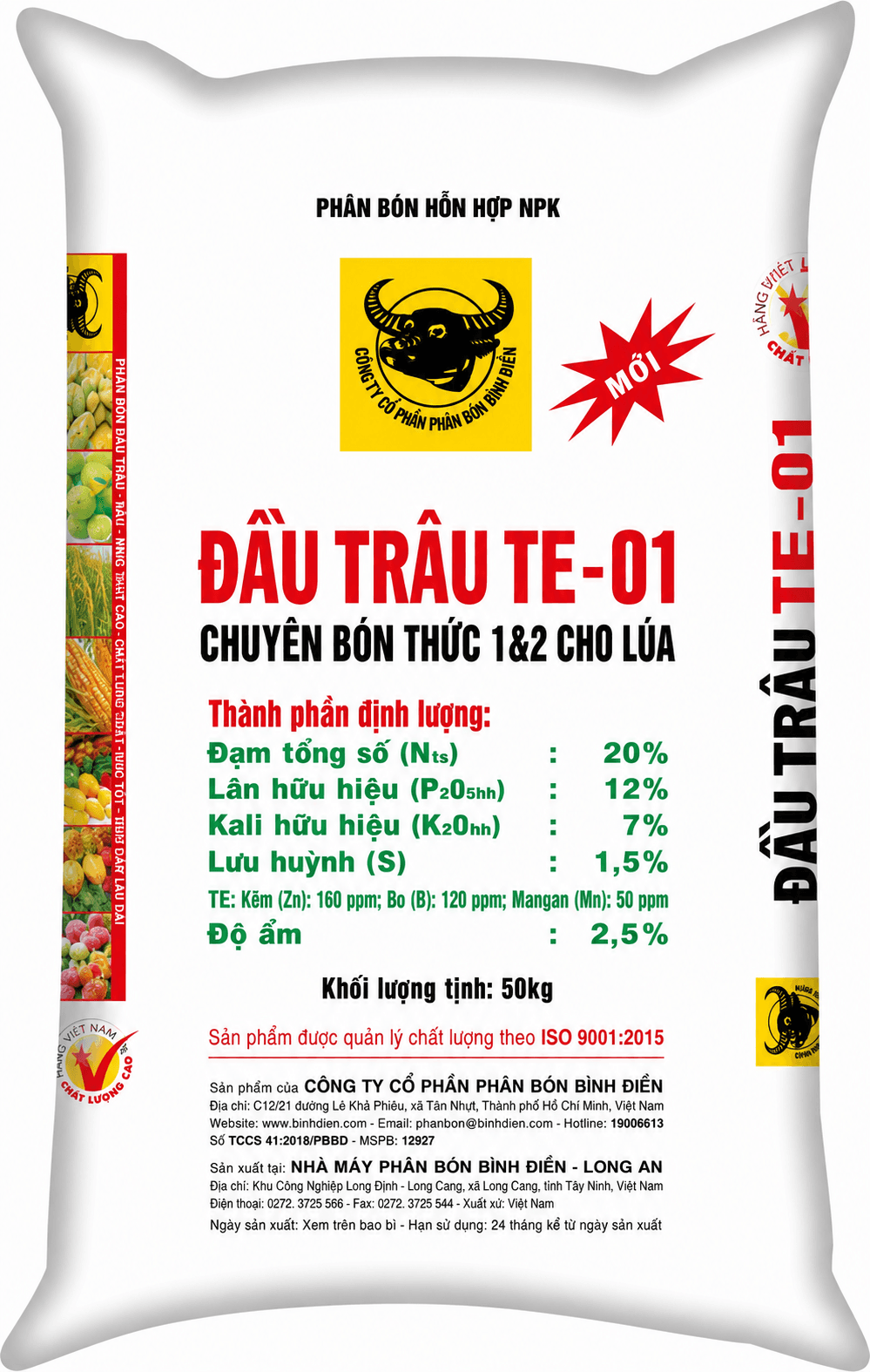 Phân bón chuyên dùng cho Lúa ĐẦU TRÂU TE-01