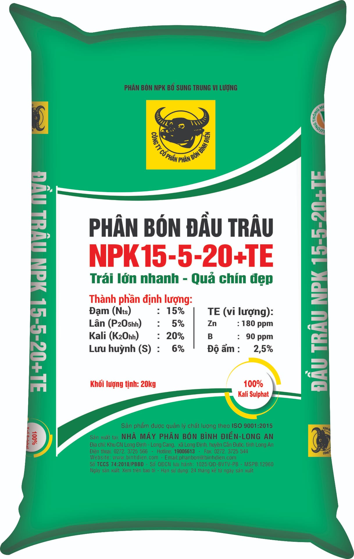 NPK 15-5-20+TE (Dùng cho cây ăn trái vùng ĐBSCL)