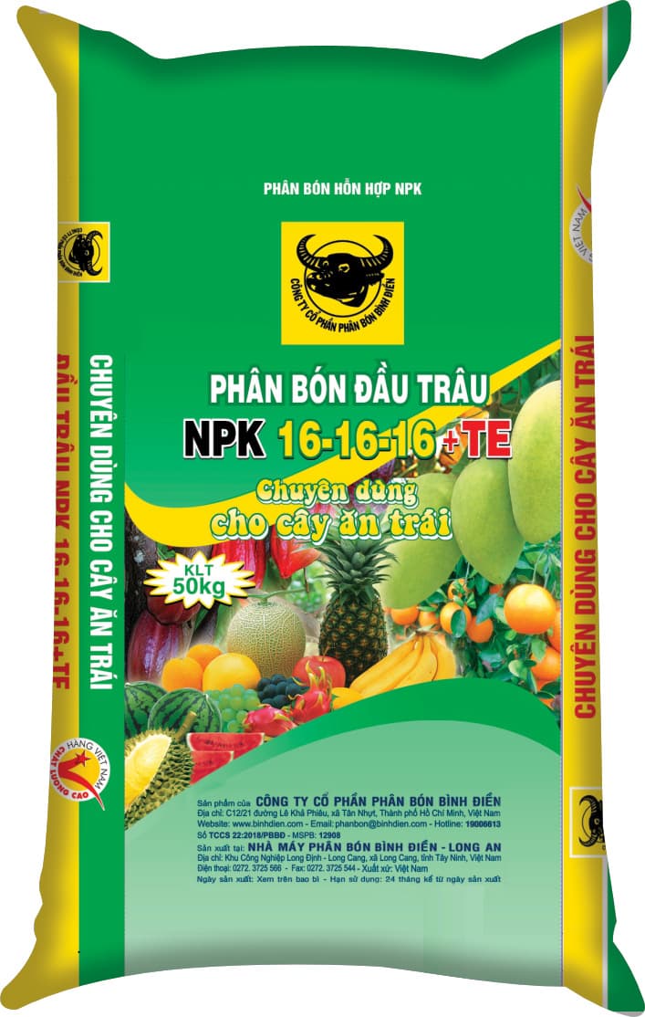 NPK ĐẦU TRÂU 16-16-16+TE