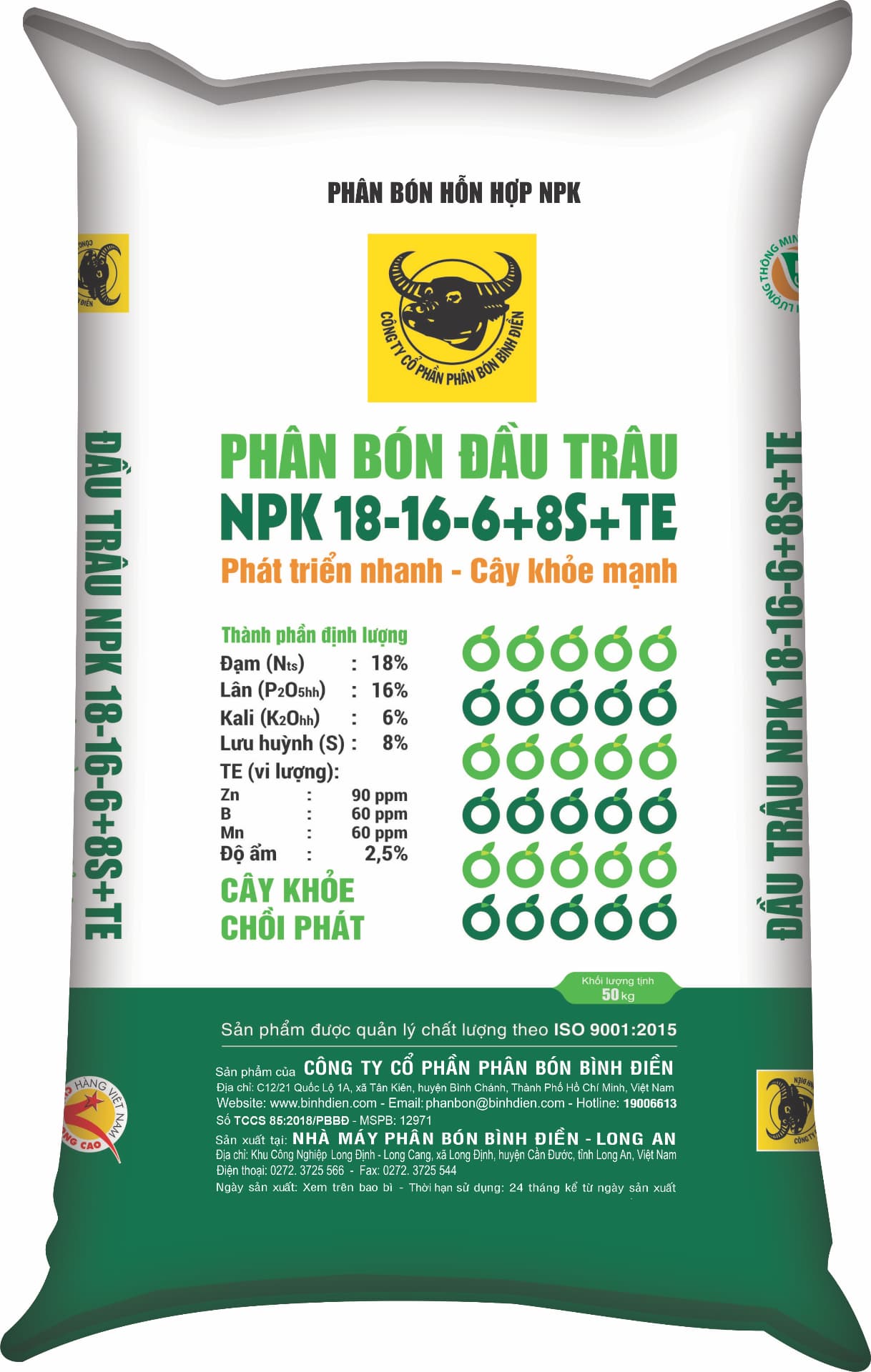 NPK 18-16-6+8S+TE (Dùng cho cây ăn trái vùng ĐBSCL)