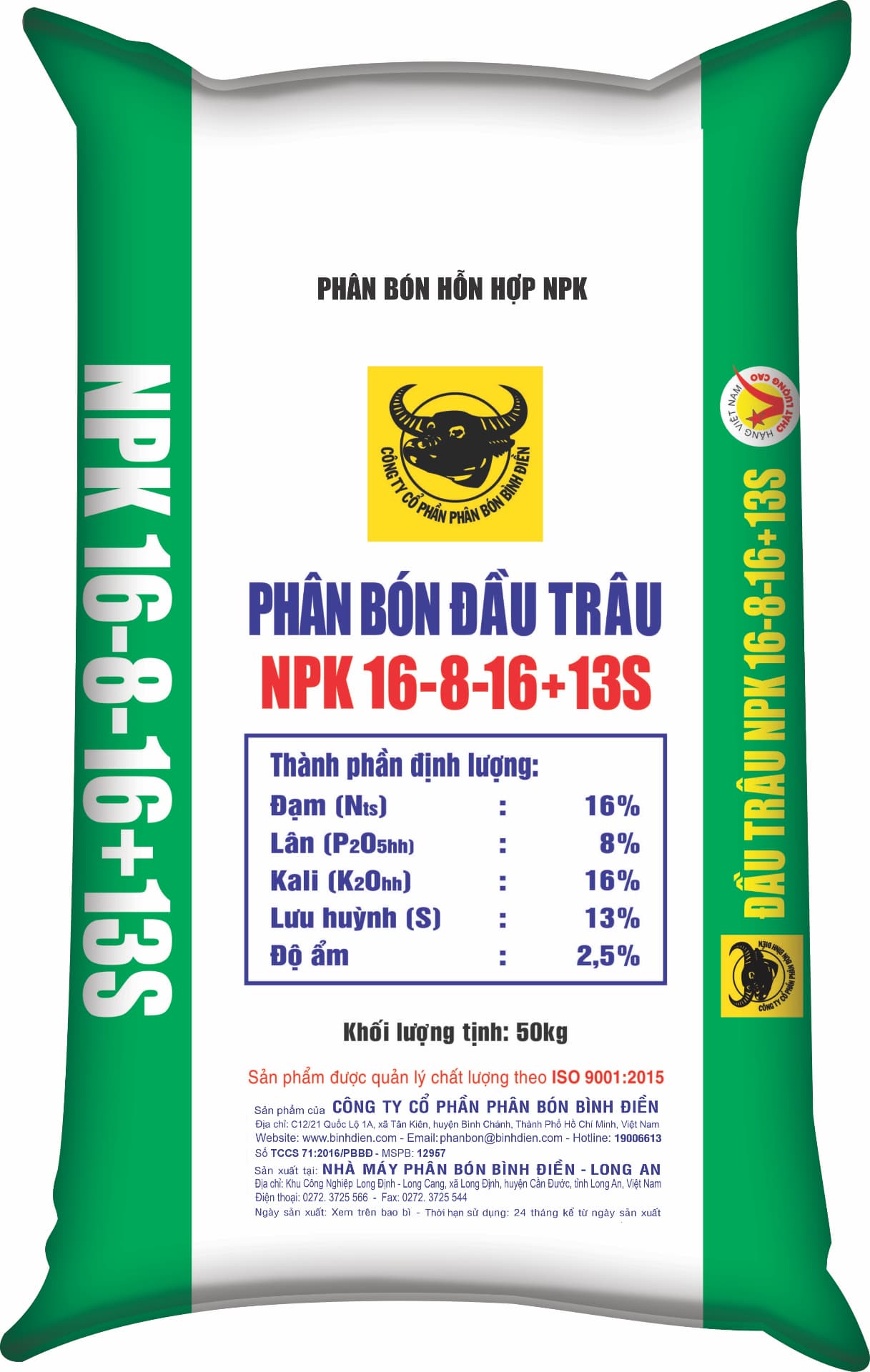 NPK ĐẦU TRÂU 16-8-16+13S