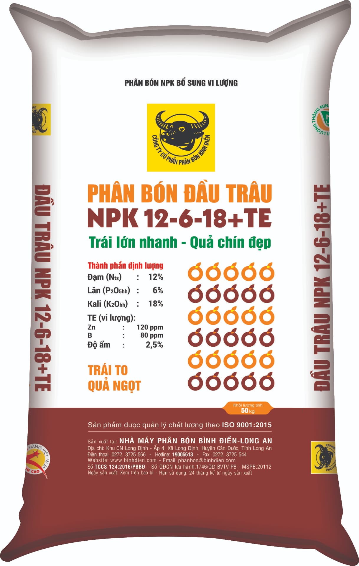 NPK 12-6-18+TE (Dùng cho cây ăn trái Miền Trung, Miền Đông, Tây Nguyên)